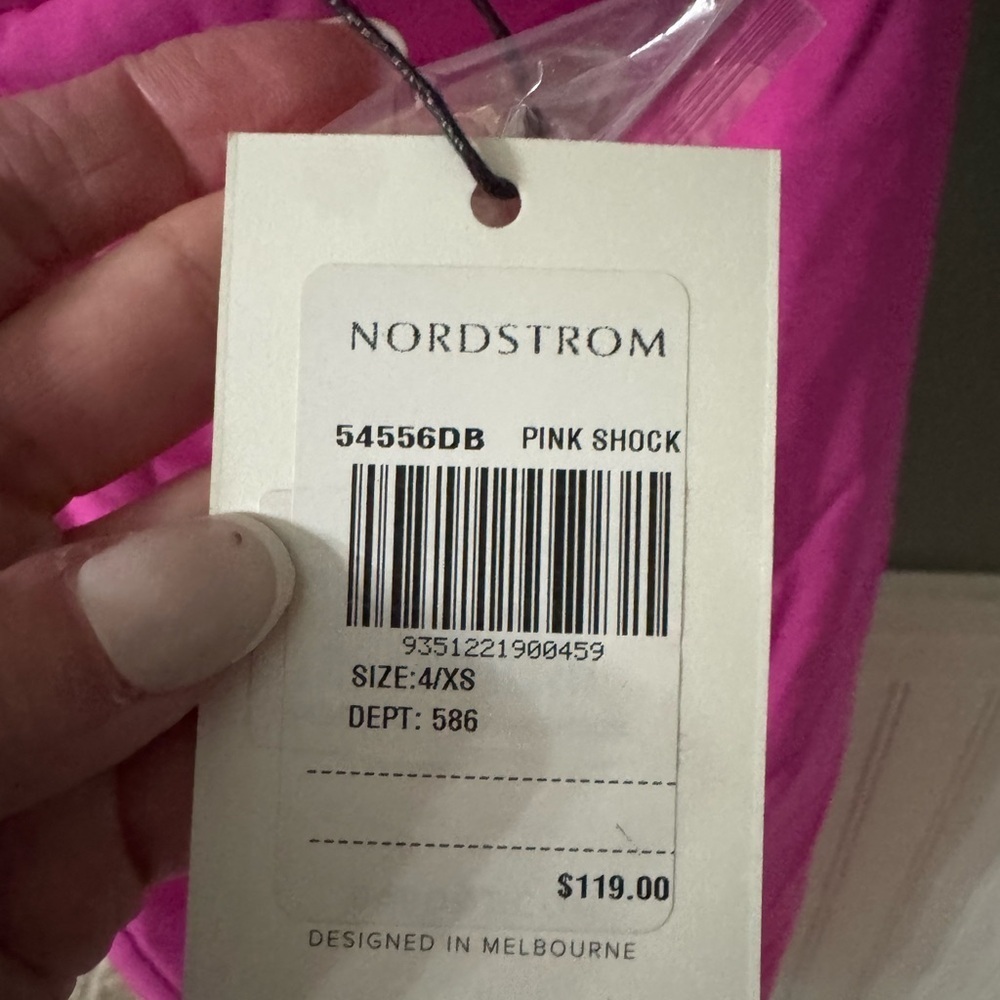 Bardot Nordstrom Strapless Pink Shock Dress 4/XS NWT - Picture 3 of 8